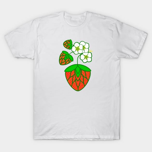 Strawberry Design T-Shirt by ~AME~